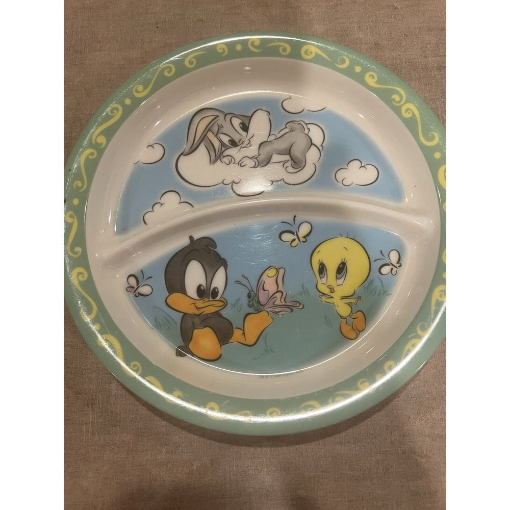 Vintage 1998 Zak Designs Looney Tunes Babies Daffy Tweety Bugs Bunny Kids Plate